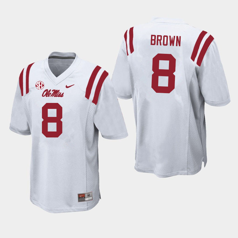 Troy Brown Ole Miss Rebels NCAA Men's White #8 Stitched Limited College Football Jersey RNB5558YT